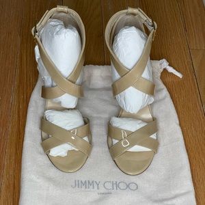 Jimmy Choo | Lottie Patent Leather Nude, 38.5